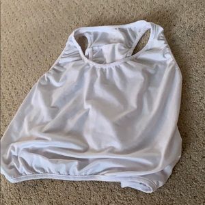 a white five dancewear workout shirt